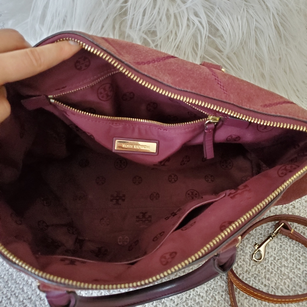 🔥Tory Burch Frida stitched suede satchel - Picture 8 of 11